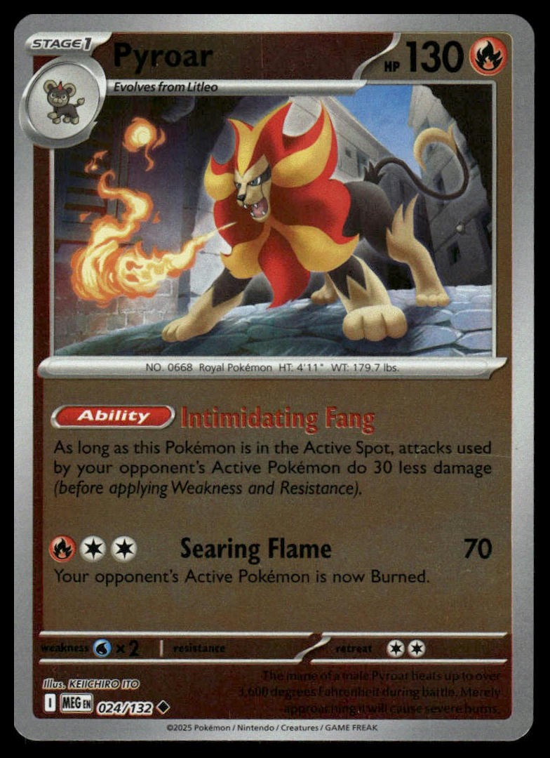 Pyroar ME01: Mega Evolution #024/132 Reverse Holo NM