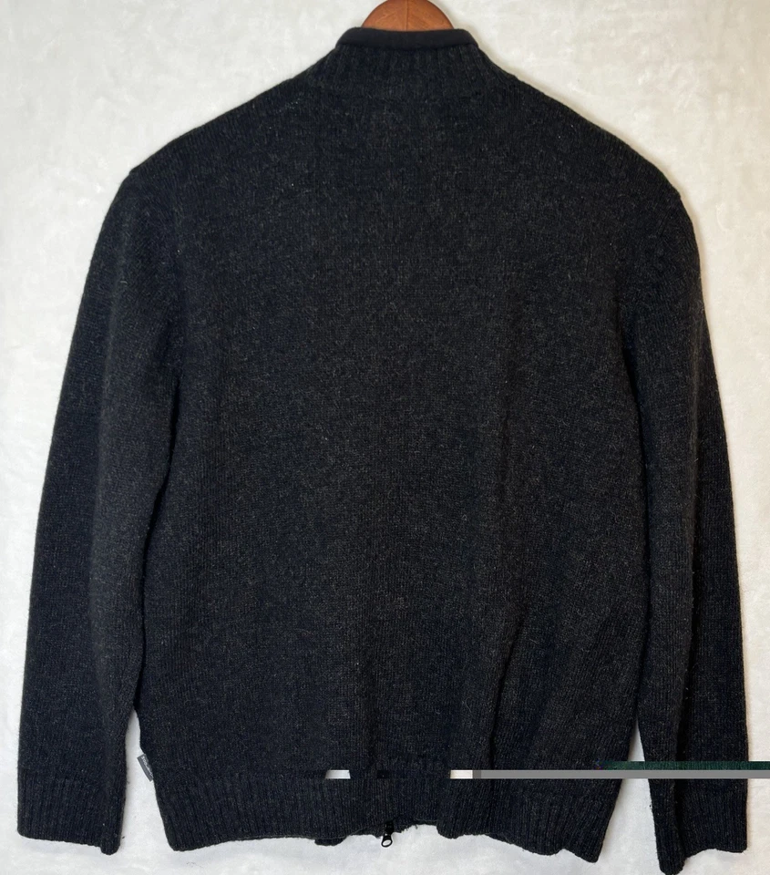Cárdigan de Lana Woolrich Cremallera Completa Suéter Para Hombres XL Gris Grandpacore Acogedor Lodgecore Foto 3 de 4
