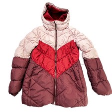 Columbia Puffer Jacket Color Block Hooded Winter Coat Girls L 14-16