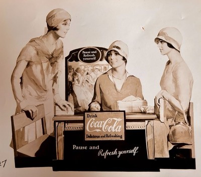 1920s Coca-Cola Original Photo Cardboard Display Advertising Prototype?