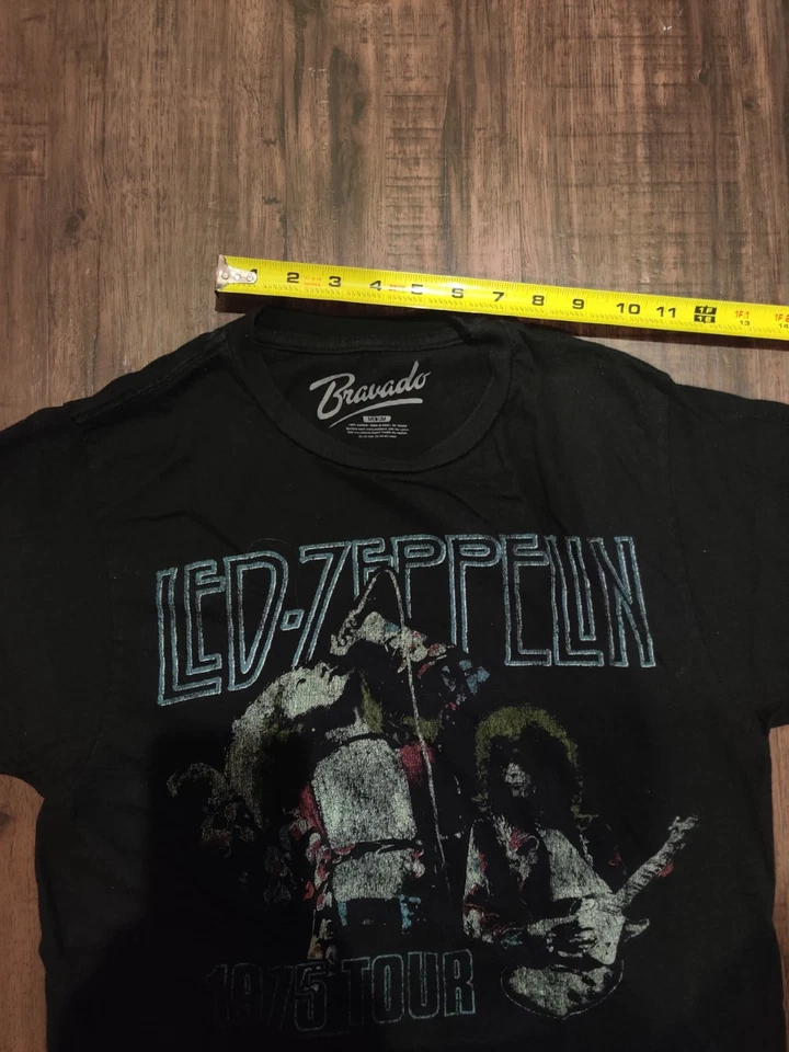 VTG Bravado Licensed Medium Led Zeppelin 1975 Tour Tee Shirt Faded Rock Band - Image 3 of 4