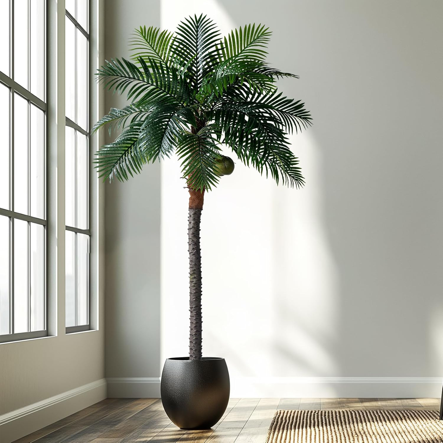 8.2FT Artificial Phoenix Palm Tree with Coconut Fruit Outdoor Indoor Decor Large
