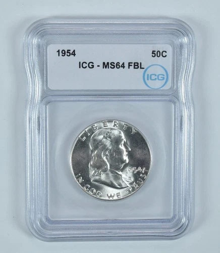 1954 Franklin Half Dollar MS64 FBL ICG *1848