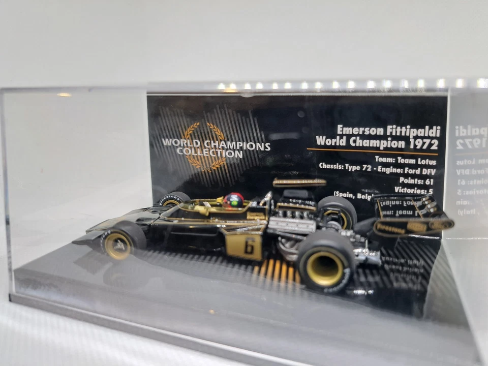MINICHAMPS 436720006 F1 1/43 LOTUS FORD 72 EMERSON FITTIPALDI 1972 WORLD CHAMPIO - Immagine 4 di 4