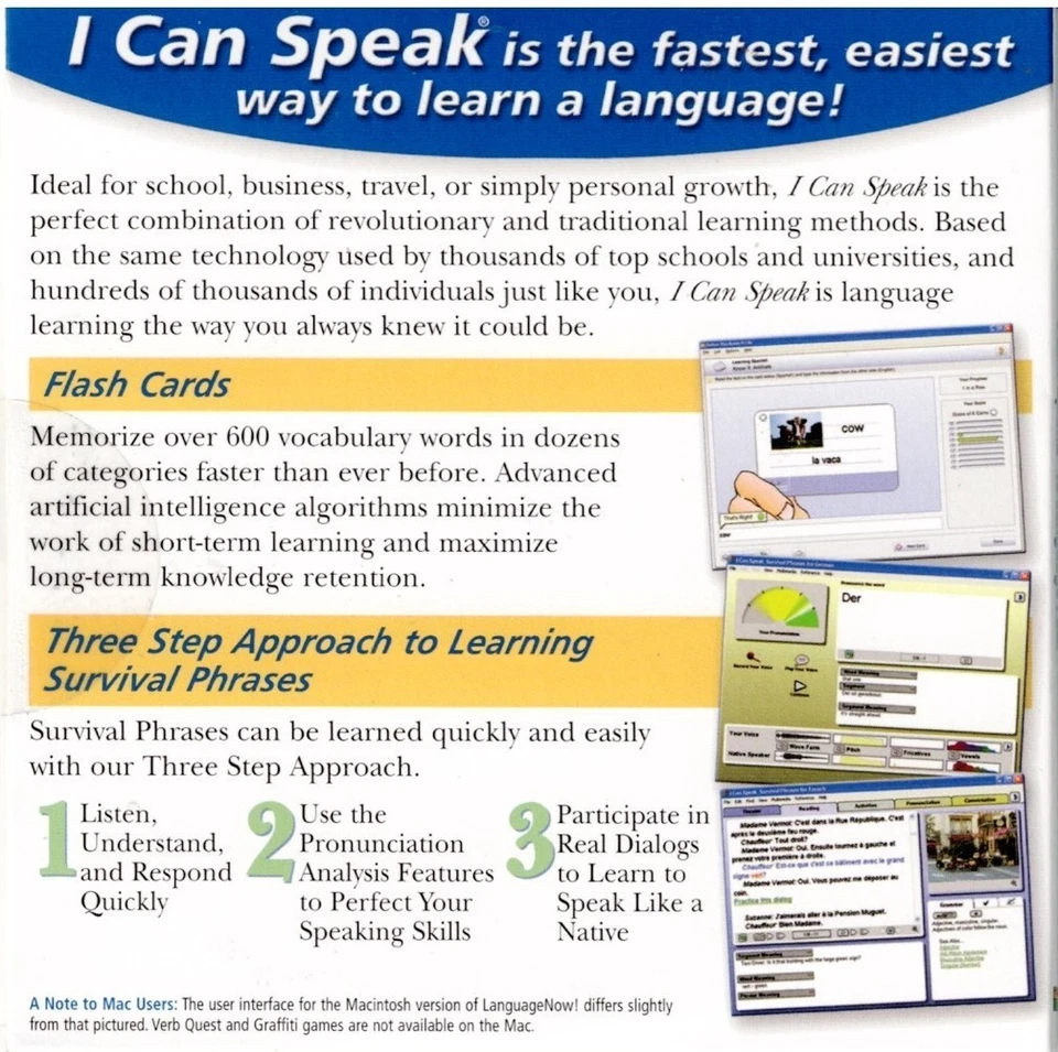 I Can Speak 10 Language Pack Pc New XP Spanish French German Italian Swedish - Image 2 of 2