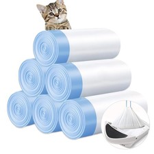120 Pack Cat Litter Bags with Drawstring, Litter Box Liners Compatible with L...