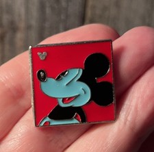 Hidden Mickey 2010 Disney Trading Pin 3 of 5 Red Background Blue Mickey Mouse