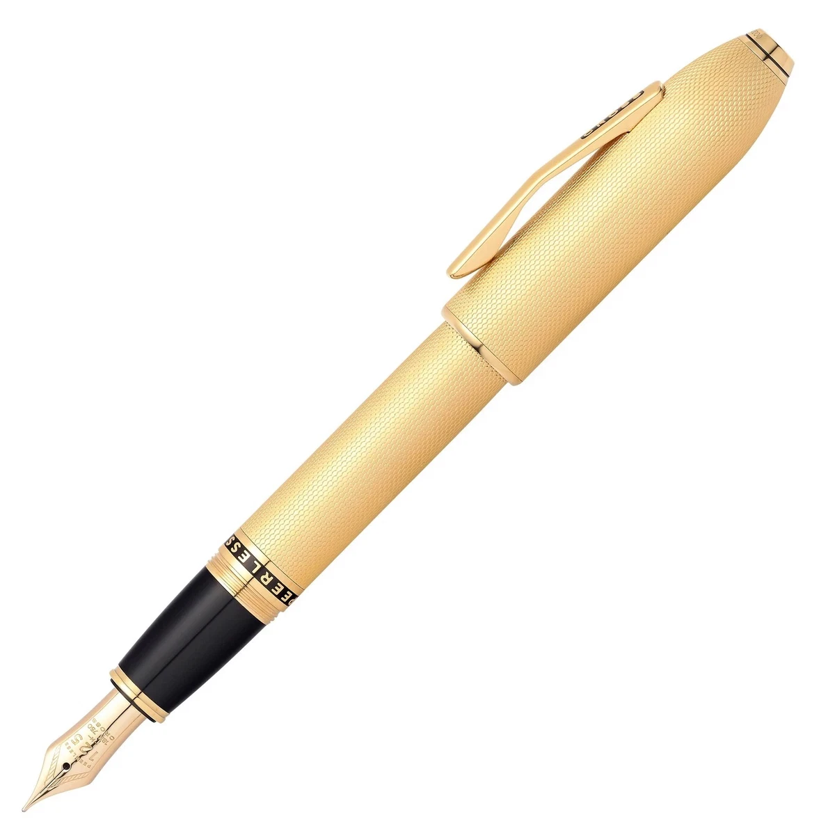 Stylo Plume Vintage Cross Century - Plume En Or 18 Carats, Corps Plaqué Or, Convertisseur Inclus, Occasion De Collection