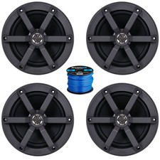 2 Pair of JVC CS-MS620 6.5" 100W Marine Speakers with 50ft 16 Gauge Speaker Wire