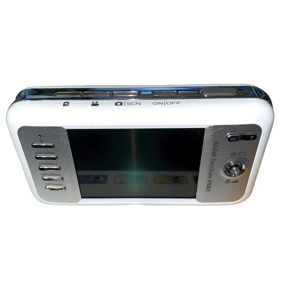 Kodak EasyShare V1003 10MP White Digital Camera Box Manuals Untested No Battery - Image 3 of 4