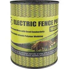 BESTEEL Upgraded Electric Fence Poly Wire 1650 Feet 500 Meters, 1/8" Diameter...