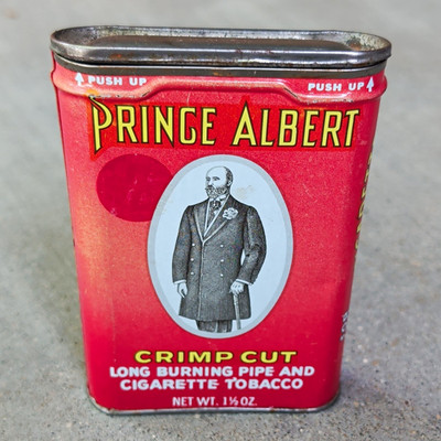 Prince Albert Crimp Cut, Long Burning Pipe & Cigarette Tobacco Tin 1 1/2 oz