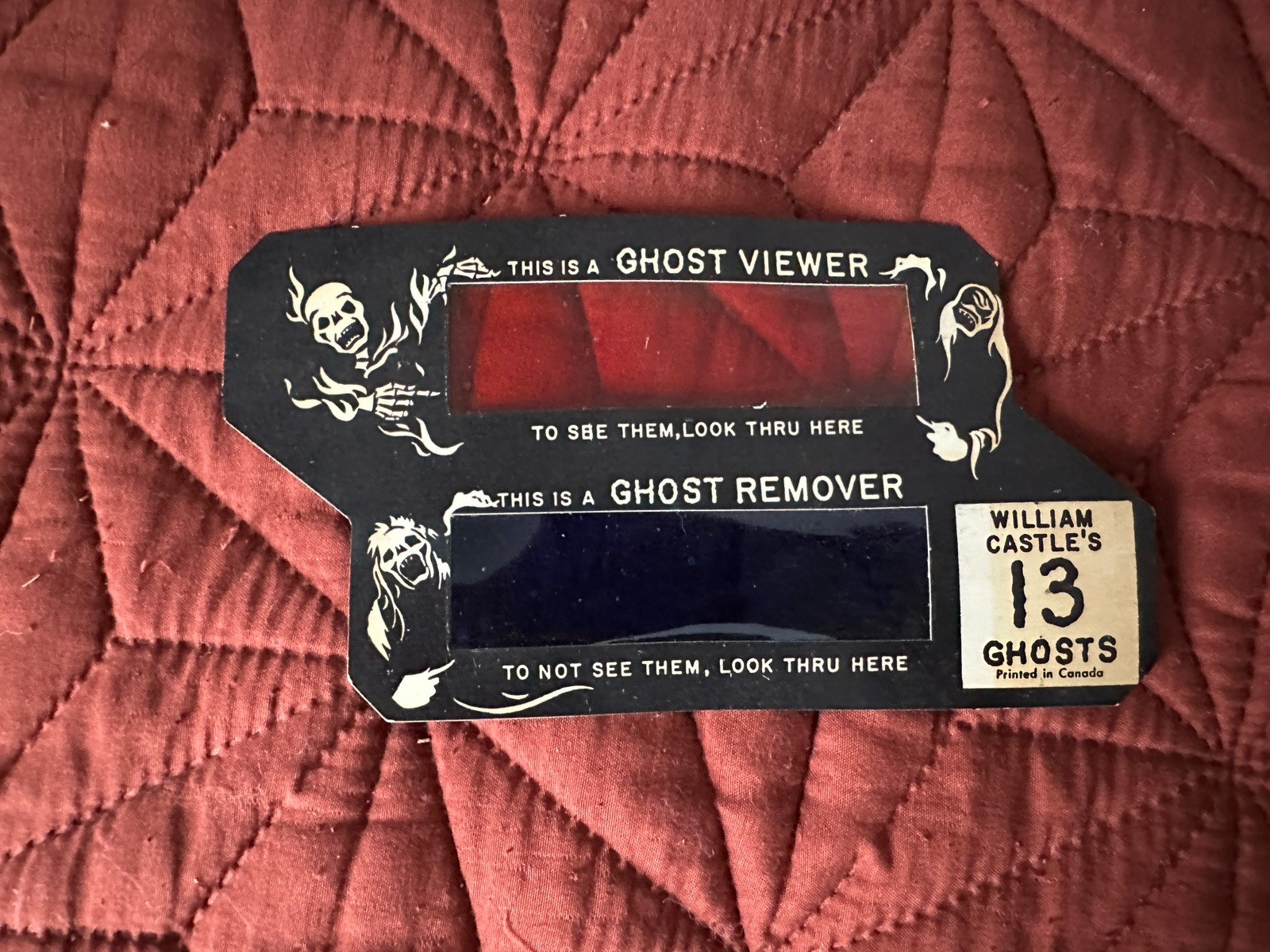 Vintage GHOST VIEWER  Glasses William Castle 13 Ghosts Movie Early 3D 1960