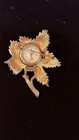 Medana Flower Brooch Pin Gold Tone Metal White Rhinestone Pavé Setting — photo 5