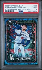 2024 TOPPS HOLIDAY BLUE METALLIC HOLIDAY TREE #H88 YOSHINOBU YAMAMOTO RC PSA 9