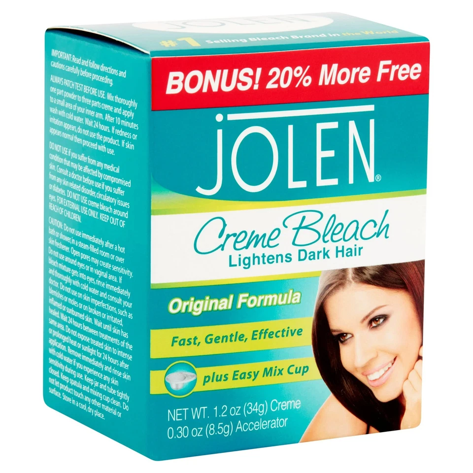 JOLEN Crema Blanqueadora Aclara Cabello Oscuro Fórmula Original Plus Taza Mezcladora 1.2 Onzas Foto 2 de 4