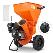 Wood Chipper Shredder Mulcher,7HP Heavy Duty Gas Powered Engine,3” Max Diamete
