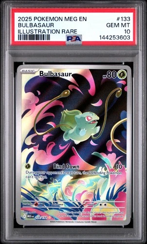 2025 POKEMON MEG EN-MEGA EVOLUTION ILLUSTRATION RARE #133 BULBASAUR PSA 10