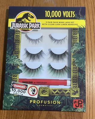 Jurassic Park 10,000 Volts Three Pair Faux Mink Lash Set With Clear Adhesive