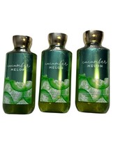 Bath  Body Works LOT of 3 Bottles Cucumber Melon Body Wash Shower Gel 10 oz