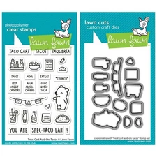 Lawn Fawn "TREAT CART ADD-ON: TACOS" Clear Stamps Set & Dies Bundle 2025