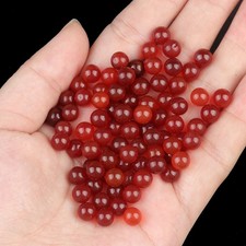 50pcs 6mm Natural Red Agate Stone Round Ball Shape No Hole Beads Wholesale