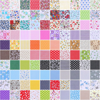 100 Pcs 8 X 8 Inch Cotton Fabric Squares No Repeat Floral Patchwork Fabric Pre C