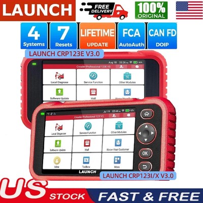 Launch CRP123X V3.0 OBD2 Scanner with 7 Reset Functions and 2026 Updates US*#！