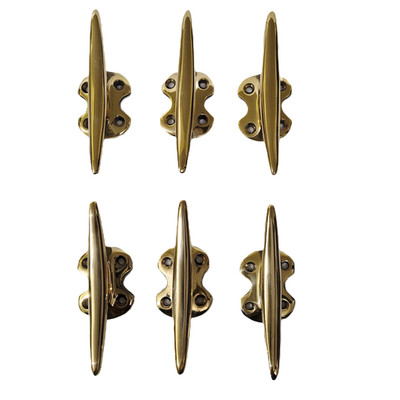 Brass Boat Cleats Hooks Set of 6 PCS Nautical Strong Wall Hook Hanger Rope