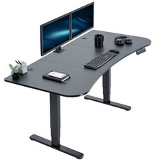 VIVO Electric 63" x 32" Stand Up Desk, Black Table Top, Black Frame