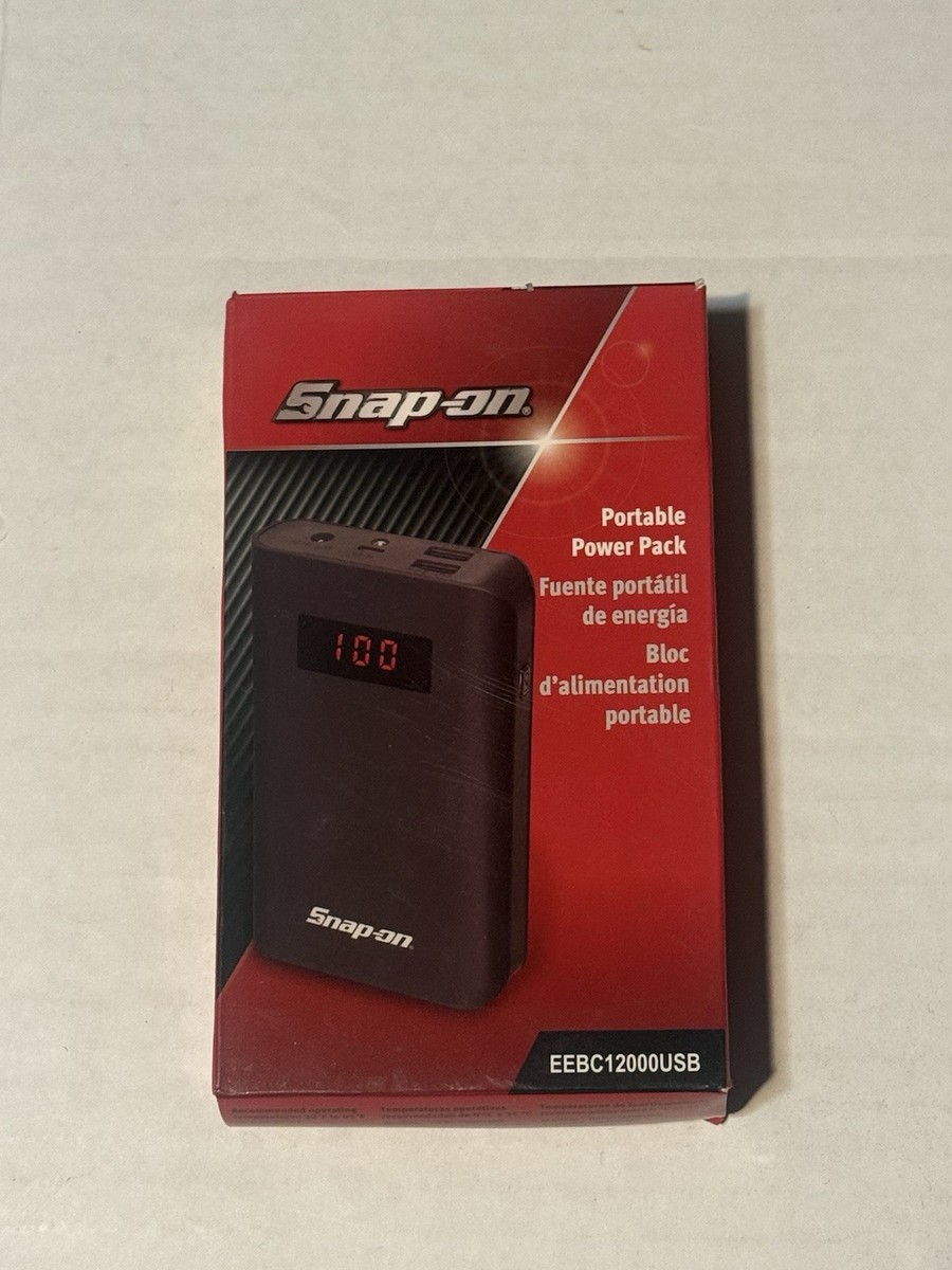 SNAP-ON Portable Power Pack EEBC12000USB Battery Charger 12v LED