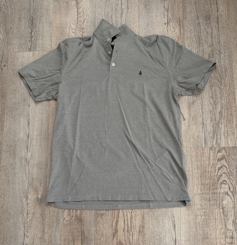 Volcom Men’s Polo Shirt; Gray, XL