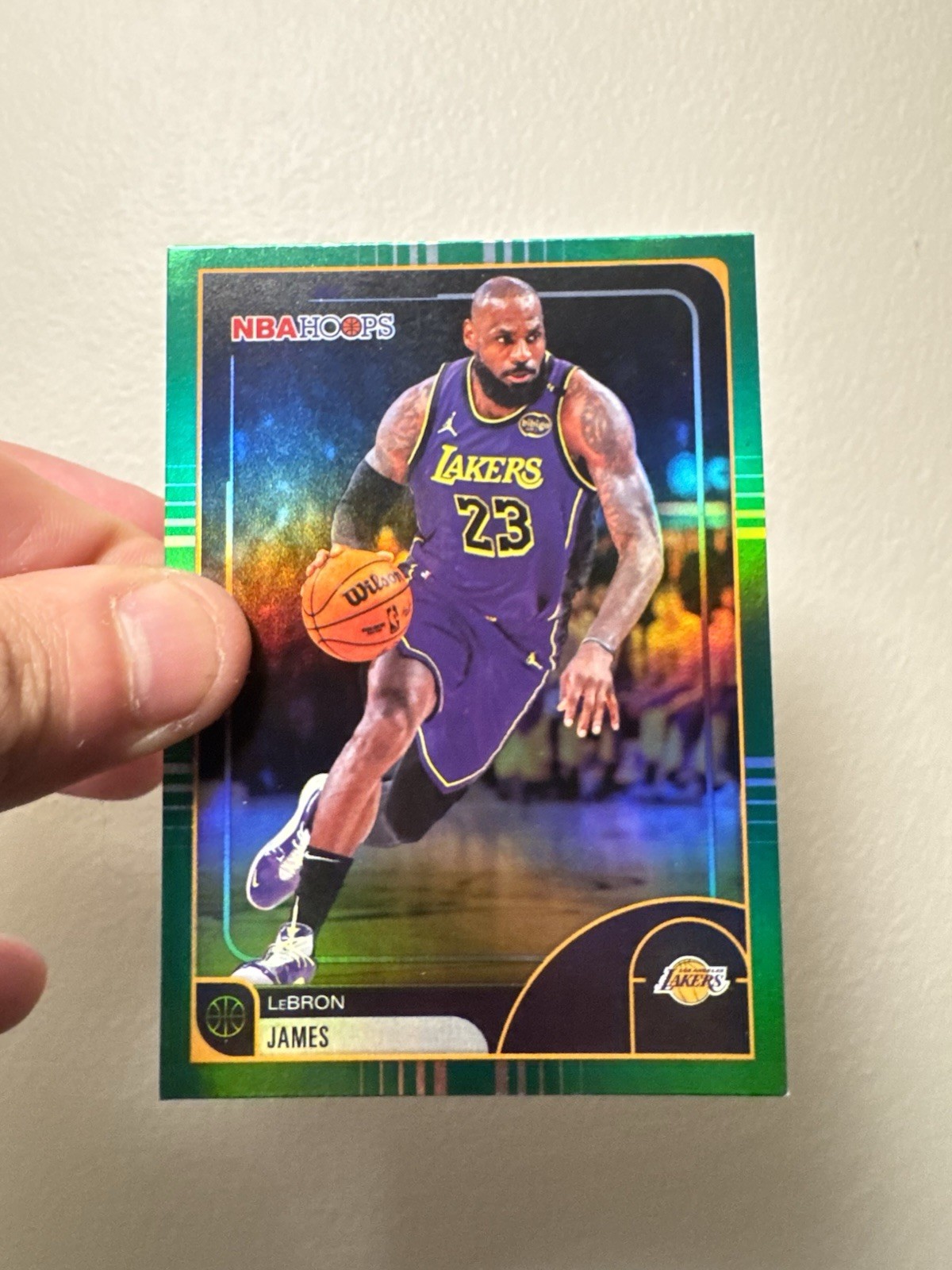 2025-26 Topps NBA Hoops LeBron James #84 Green Foil Parallel LA Lakers