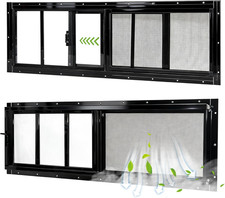 Shed Windows 2 Pack, 10"X35" Sliding Windows Transom Window with Tempered Glass