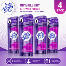 Lady Speed Stick Invisible Dry Antiperspirant Deodorant Shower Fresh 2.3oz 4Pack