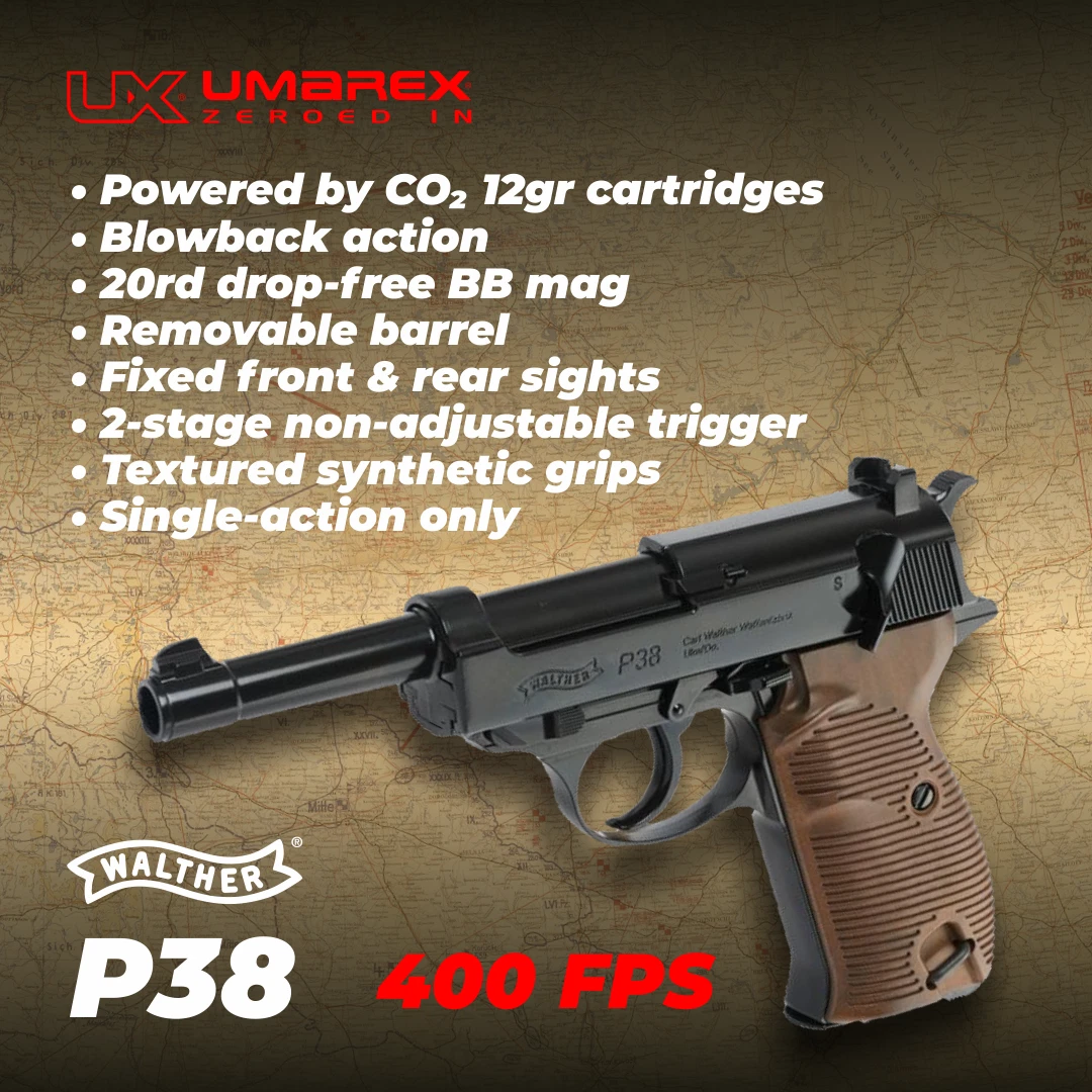 Umarex Walther P38 CO2 .177 Caliber Blowback Air Pistol 2252730 | eBay