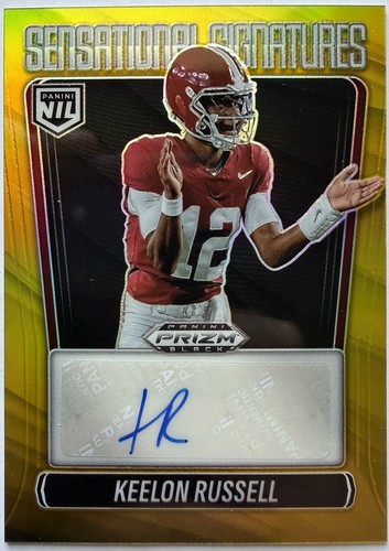 2025 Prizm Black Gold FOTL Auto Keelon Russell #SS-KRL SSP /10 FIRST ON PRINT! 
