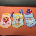 NWT 3pc Dog T-Shirts XSmall Sunbathing Powered By Naps Fun In The Sun Puppy NEW