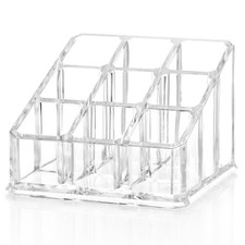 Lipstick Organizer and Storage, 9 Slots Clear Case Display Rack Holder QX152 