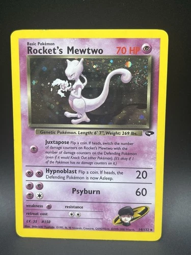 Pokémon TCG Rockets Mewtwo Gym Challenge Holo Card 14/132 HP
