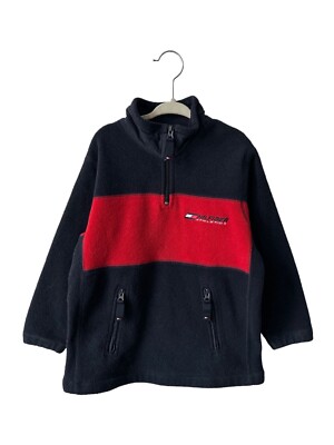 vintage tommy hilfiger 1/4 zip fleece sweatshirt jacket youth boys