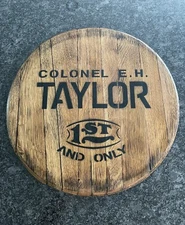 Bar Decor Buffalo Trace (E. H. TAYLOR) Kentucky Bourbon Whiskey Barrel Lid wood