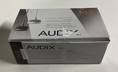 Audix M3 White Tri-Element Ceiling Mic Microphone Conference Meeting Room in Box