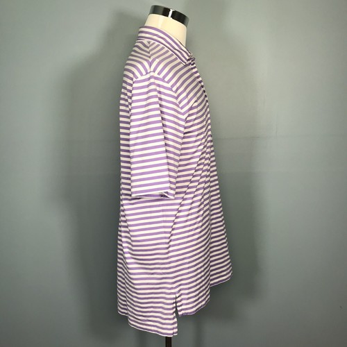 Polo Ralph Lauren Men's Golf Polo Shirt L Large Striped Purple White Pima Cotton - Picture 5 of 9