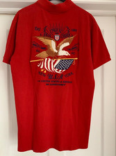 POLO RALPH LAUREN MEN’S RED EAGLE EMBROIDERED CUSTOM SLIM FIT POLO SHIRT MEDIUM