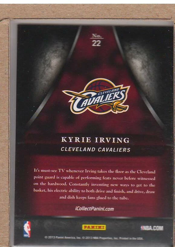 Kyrie Irving 22 2013 Panini Black Friday Cracked Ice (Print Run 35) - Image 2 of 2