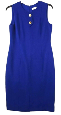 KASPER ~Woman Size 10~ Royal Blue Sleeveless Bodycon Classic Dress Fully  Lined. | eBay