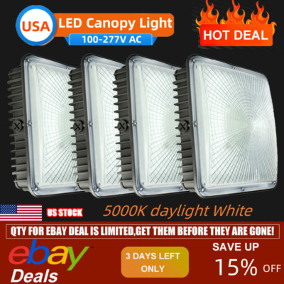 LED Canopy Light Weatherproof for Parking Lot Corridor Street Garage(70W 4-PACK)