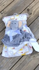 New  Precious Baby  Elephant Baby Blanket Plush Security Lovey Set
