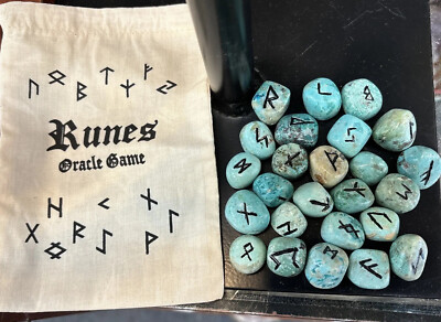 Full set turquoise runes 25 pieces